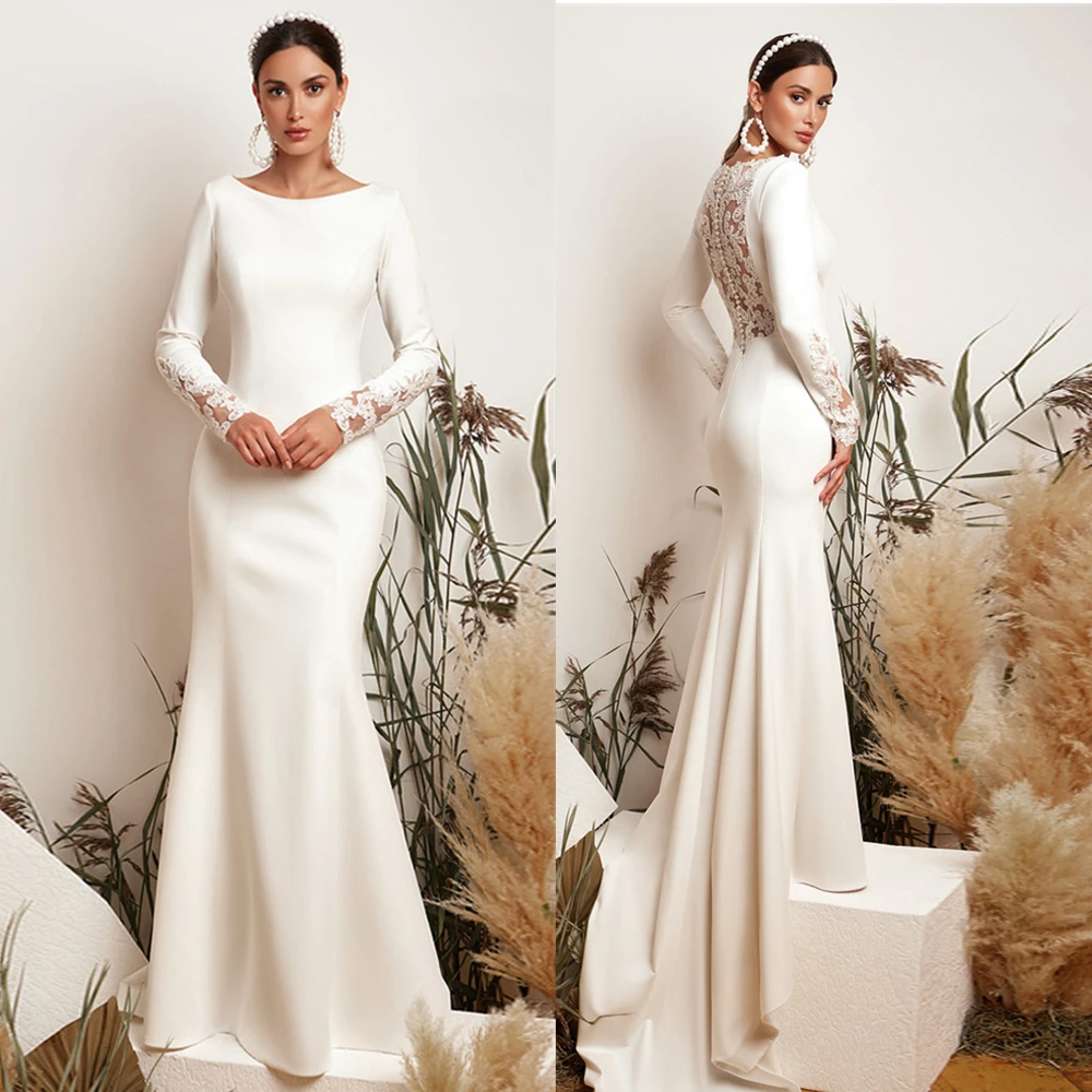 Top Trends: Vestido De Noiva Saudi Arabic Mermaid Wedding Dresses Back Appliques Long Sleeves Robe De Mariée Bridal Gowns свадебное платье Shoppable Styles