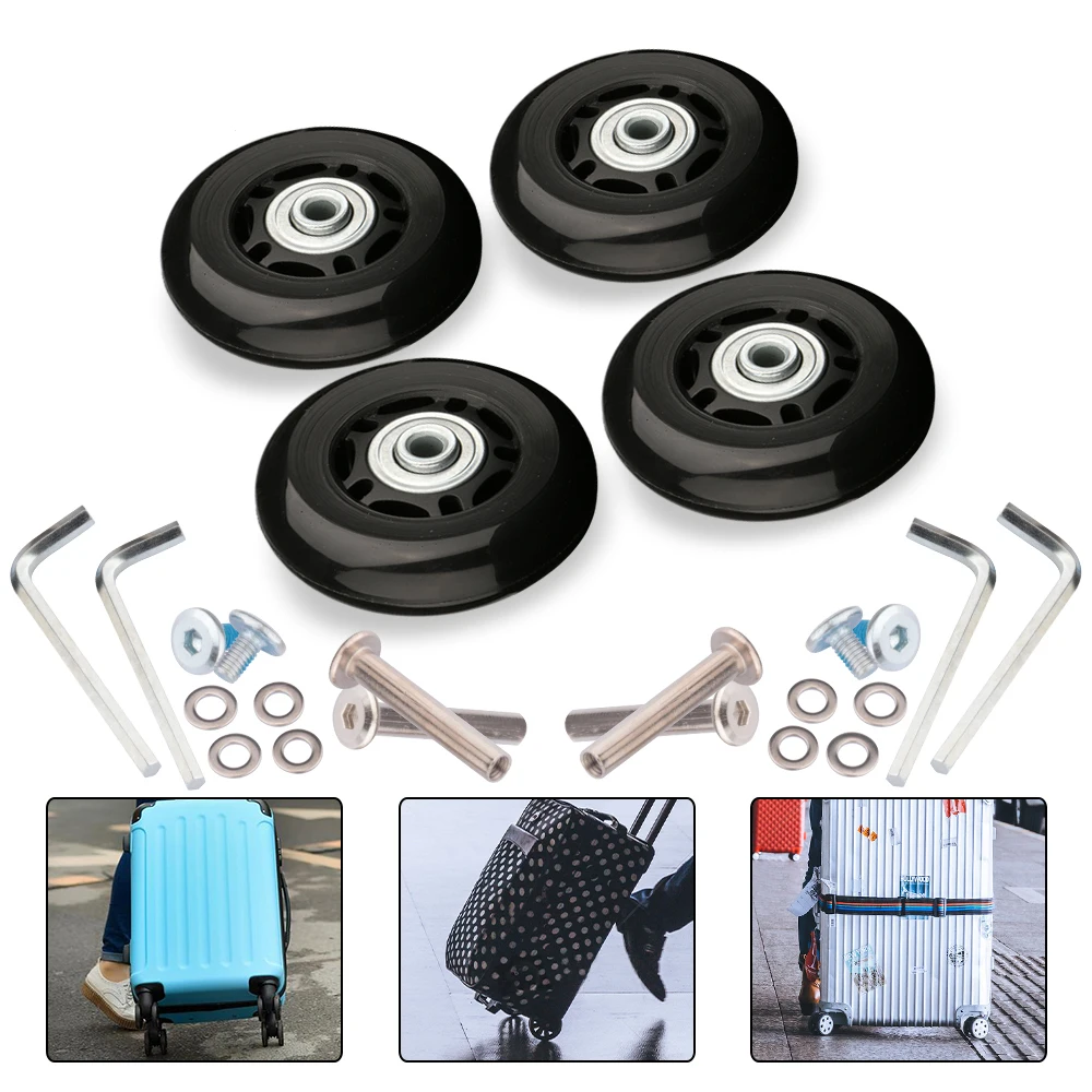 Top Trends: Luggage Suitcase Replacement Wheels OD 36-50mm Axles Deluxe Black With Screw Suitable For 18-26 Inch Suitcase Swivel Caster Shoppable Styles