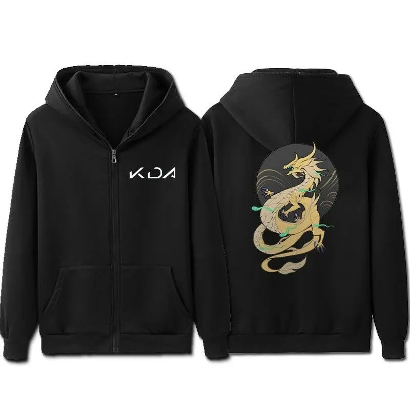 Top Trends: LOL KDA K / DA Akali Cosplay Black Sweatshirt Male Hoody Hip Hop Autumn Winter Zipper Hoodie Mens Pullover Casual Jacket Asia Size Shoppable Styles