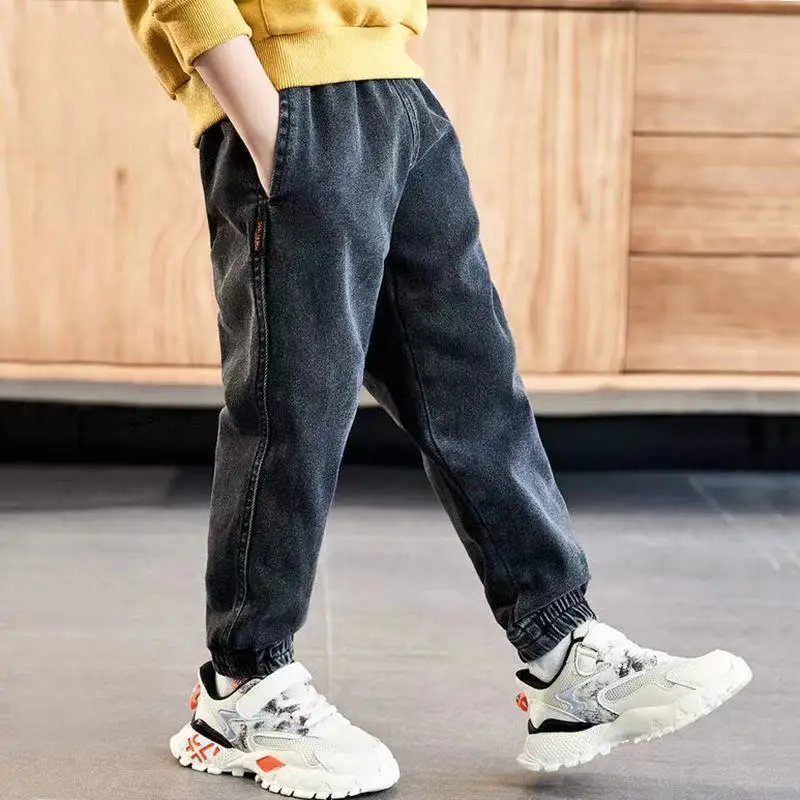 Top Trends: Children's Winter Jeans Plus Velvet Thickening Children's Warm Casual Denim Trousers Christmas Gifts For Boys Aged 3-9-12 Shoppable Styles - Image 2