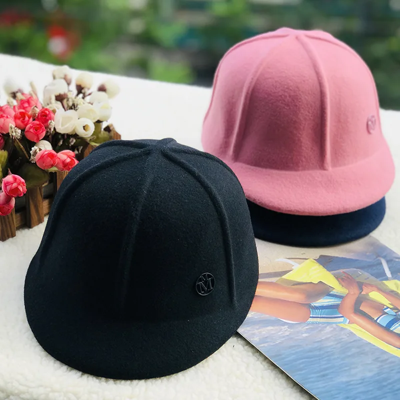 Top Trends: New Style Spring Autumn Season Woollen Baseball Caps Men Women M Letter Strip Shape Fashion Sunblock Visor Hats Equestrian Cap Shoppable Styles