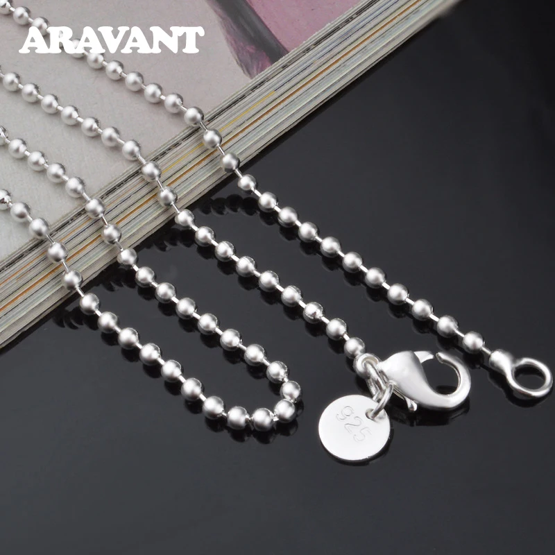 Top Trends: Aravant 925 Silver 2MM Bead Chain Necklace For Women Fashion Jewelry Gifts Shoppable Styles