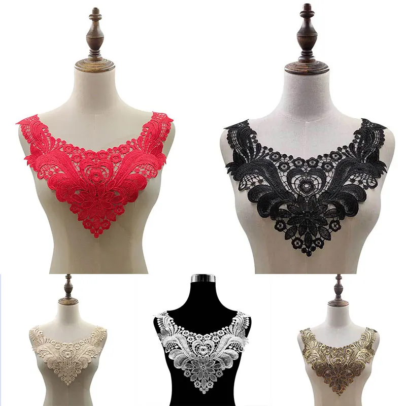 Top Trends: High Quality False Collar For Lady Fashion Fake Collar Lace Neckline Collars Women Neckband Applique Fabric Collarband Shoppable Styles