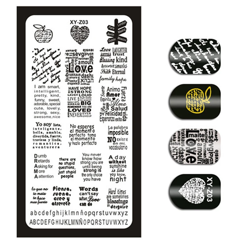 Top Trends: 1 Piece Nail Art Image Stamp Stamping Plates English Letter Pattern Manicure Template Plates DIY Polish Stencil Nail Tools XYZ03 Shoppable Styles