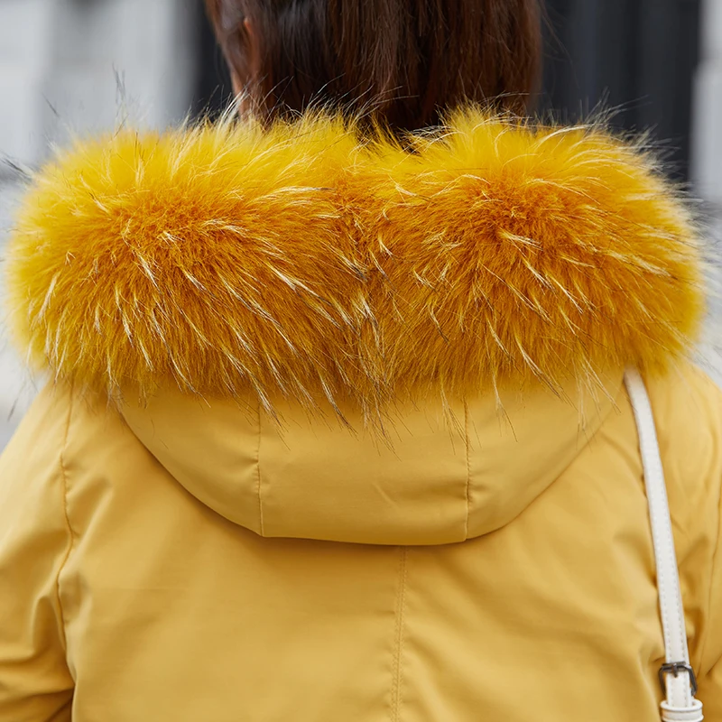 Top Trends: Winter Parkas Jacket 2019 Winter Women's Jacket Fashion Hooded Fur Collar Thick Warm Long Winter Coats -30 Degree Snow Jackets Shoppable Styles - Image 6