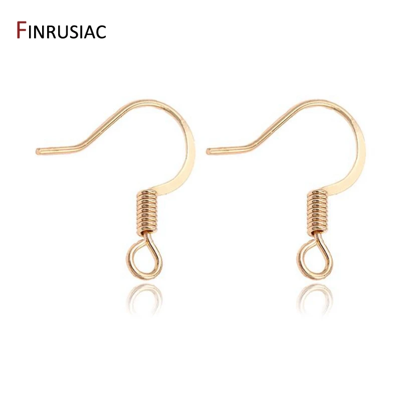 Top Trends: 14K Gold Plated Earring Hooks High Quality Brass Metal Ear Wire DIY Jewelry Making Finding Wholesale Shoppable Styles