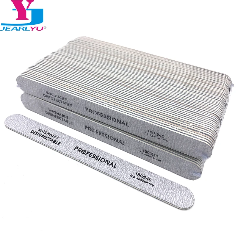 Top Trends: 100pcs Professional Wooden Nail File Emery Board Strong Thick 180 / 240 Grit For UV Gel Polish Manicure Acrylic Supplies Tool Set Shoppable Styles