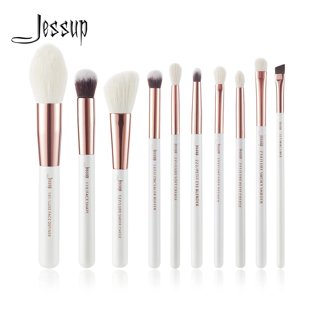 Top Trends: Jessup 10pcs Makeup Brushes Set Foundation Powder Definer Shader Eyeshadow Eyeliner Eyebrow Kисти для Mакияжа T223 Shoppable Styles