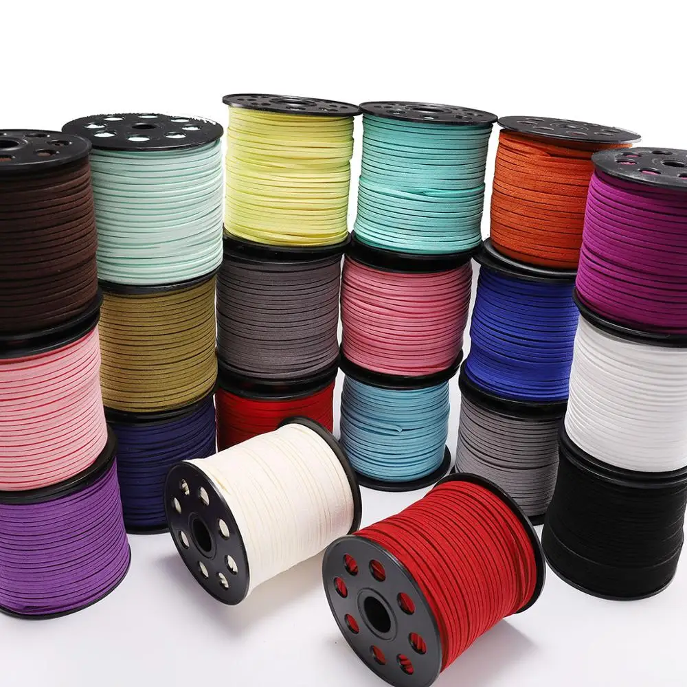 Top Trends: 5 / 10 / 20m 2.5*1.2mm 1Rope Flat Faux Suede Braided Cord Velvet Leather Handmade String For DIY Jewelry Making Needlework Supplies Shoppable Styles