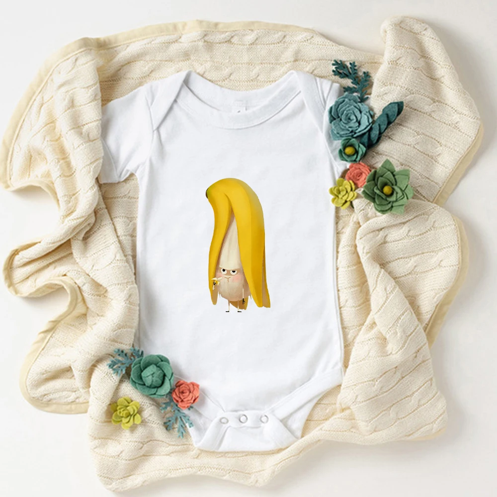 Top Trends: Kawaii Funny Banana Print Baby Onesies Novelty Fashion Newborn Boy Clothes Bodysuits Cozy Fabric Ropa De Bebe Shoppable Styles