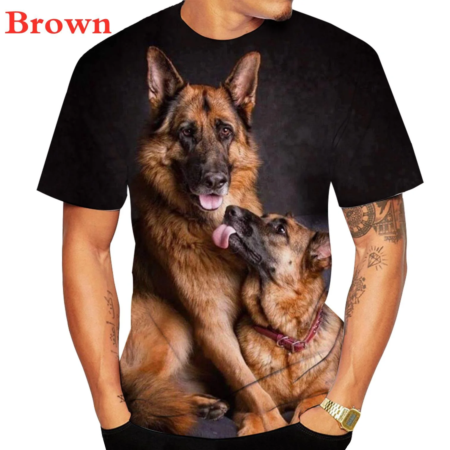 Top Trends: Summer Cute 3D Dog German Shepherd Pattern T Shirts Men Fitness Sport Short Sleeve Tops Animal Tee Shoppable Styles - Image 5