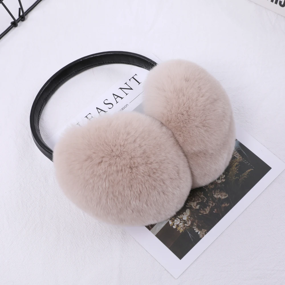 Top Trends: Rex Rabbit Fur Hang Ear Cover Warm Winter Earmuffs Headwear Ear Muffs Fur Earmuffs Cold Ear Warmer Fold Ear Protection Headband Shoppable Styles