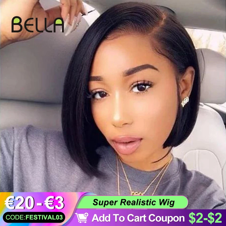 Top Trends: Bella Bob Wig Lace Wig Synthetic Short Bob 10 Inch Blonde 613 Ombre Red Heat Resistant Short Hair Cosplay Wigs For Black Women Shoppable Styles