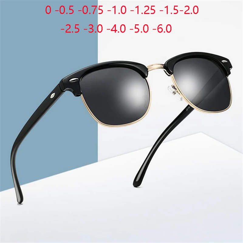 Top Trends: 0 -0.5 -1.0 To -4.0 Prescription Polarized Sunglasses Men Women Minus Degree Semi-Rimless Myopia Sun Glasses Oculos De Sol Gafa Shoppable Styles