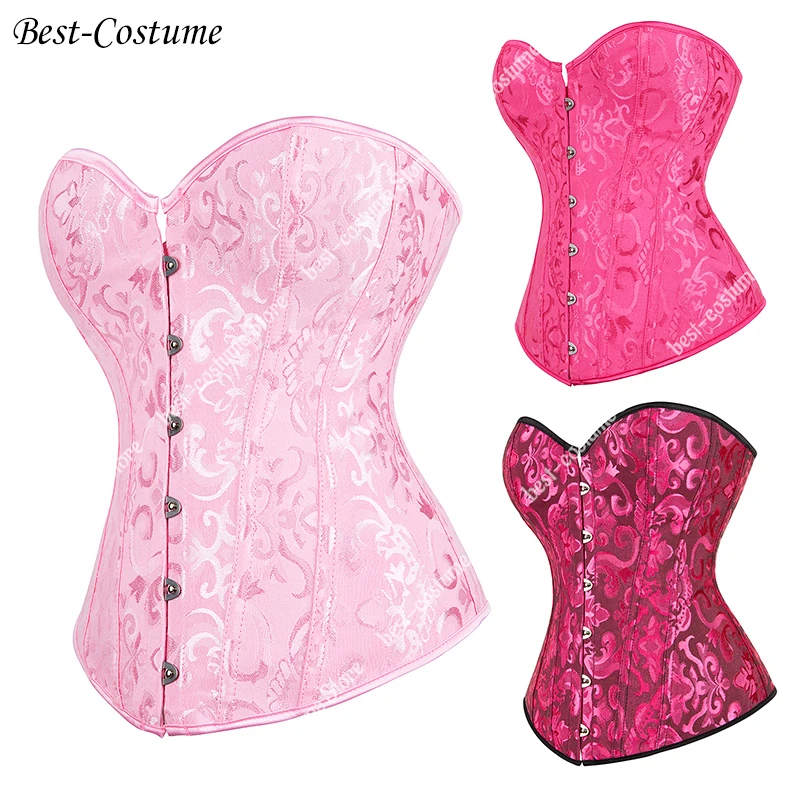 Top Trends: Pink Corsets For Women Bustier Renaissance Outfit Retro Corset Plus Size Lingerie Purple Corset Bustier Top Lace Up Shoppable Styles