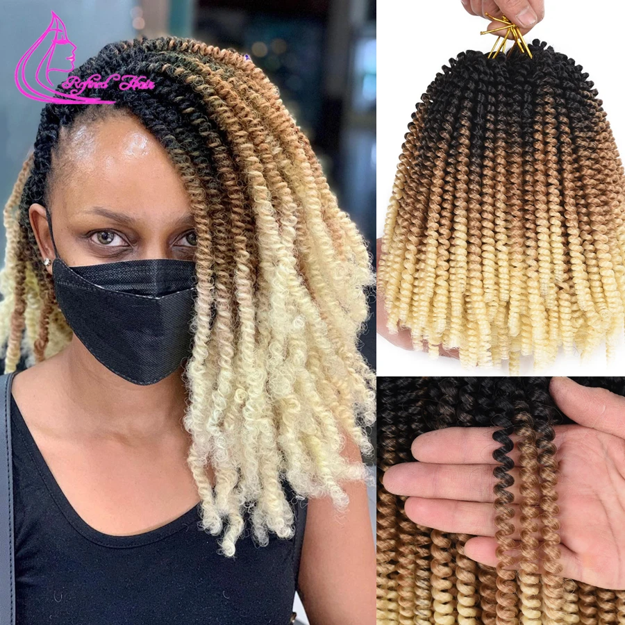 Top Trends: Spring Twist Hair Afro Fluffy Synthetic Bomb Twist Braids Ombre Crochet Hair Extensions For Black Women Wholesale Hair 30roots Shoppable Styles