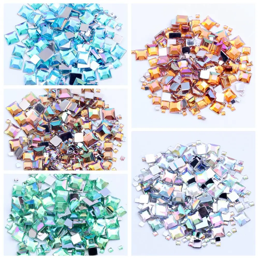 Top Trends: Rhinestones FlatBack Square 2mm 4mm 6mm Mixed Sizes 4g About 180pcs For Crafts Scrapbooking DIY Clothes Nail Art Decoration Shoppable Styles - Image 5