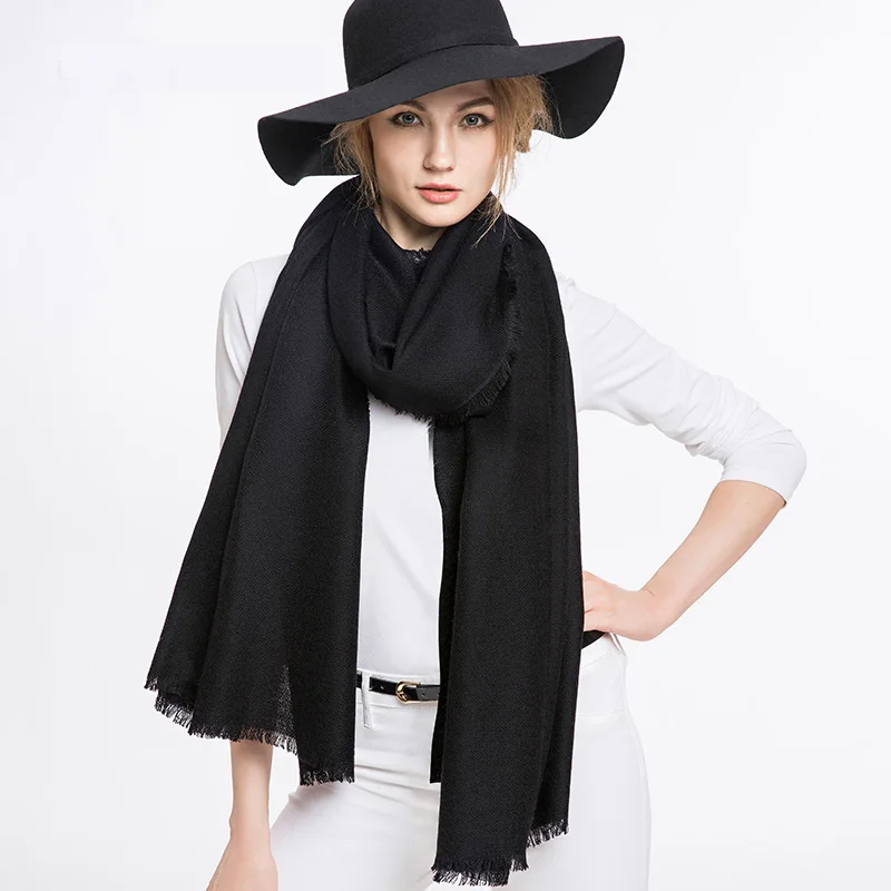 Top Trends: 2021 Wool Scarf Women Winter Shawls And Wraps Luxury Brand Fashion Scarfs For Ladies Poncho Scarves Women 2019 White Warp Shoppable Styles - Image 2