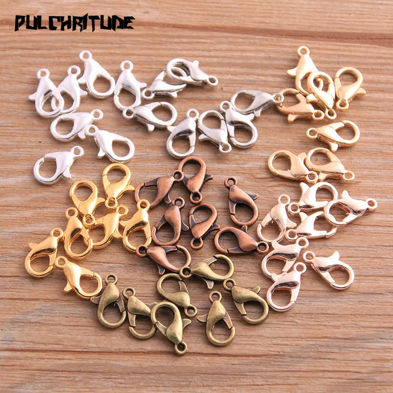 Top Trends: 50pcs 8*12mm 9 Color Lobster Clasp Hooks For DIY Necklace Bracelet Chain Fashion Jewelry Making Findings Shoppable Styles