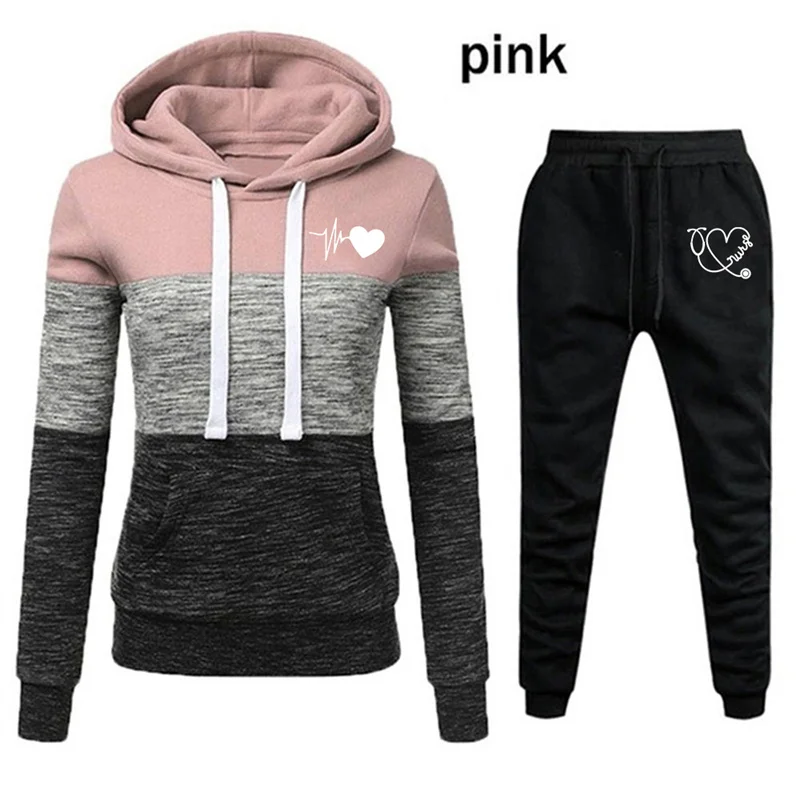 Top Trends: Women&#039;s Tracksuits 2 Piece Set Spring Autumn Hoodies Women Striped Color Hoodie + Pants Women Jumpersuit Female Sweatshirt Shoppable Styles