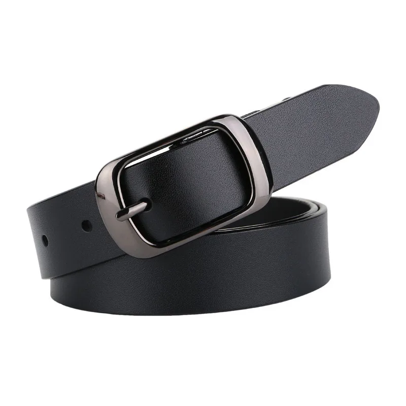 Top Trends: New Cow Leather Belt Woman Genuine Leather Belts For Women Brown Color Jeans Alloy Pin Buckle Strap Good Quality Cowhide Cinto Shoppable Styles