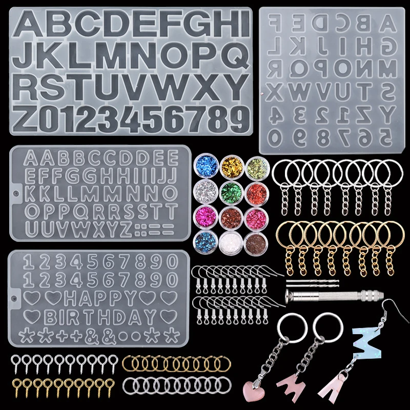 Top Trends: Alphabet Resin Molds Kit Backward Letter Number Silicone Casting Molds Resin Epoxy Molds For Keychain Making Pendant Jewelry DIY Shoppable Styles