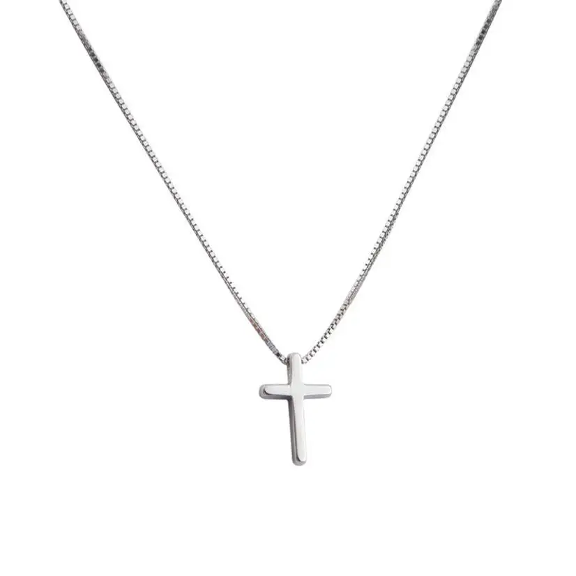 Top Trends: 925 Sterling Silver Female Cross Pendants Dropshipping Smooth Cross Pendant Necklace Jewelry For Women Wedding Gift Shoppable Styles - Image 6