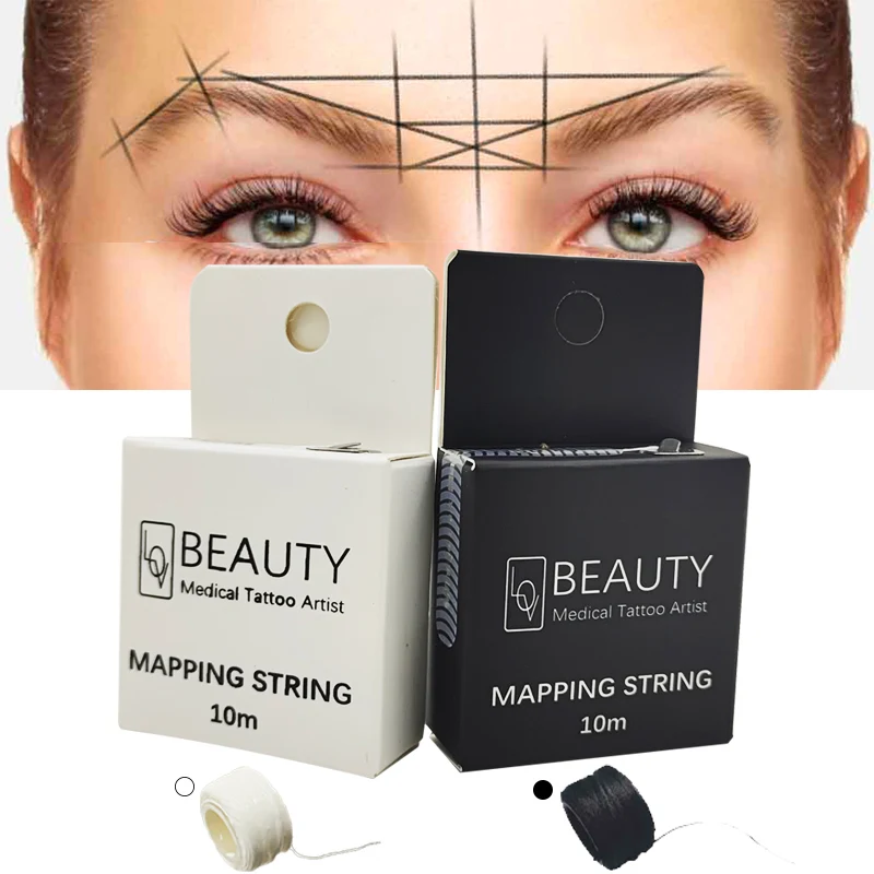 Top Trends: White Mapping Eyebow String For Microblading Make Up Dyeing Liners Thread Semi Permanent Positioning Eyebrow Measuring Tool Shoppable Styles