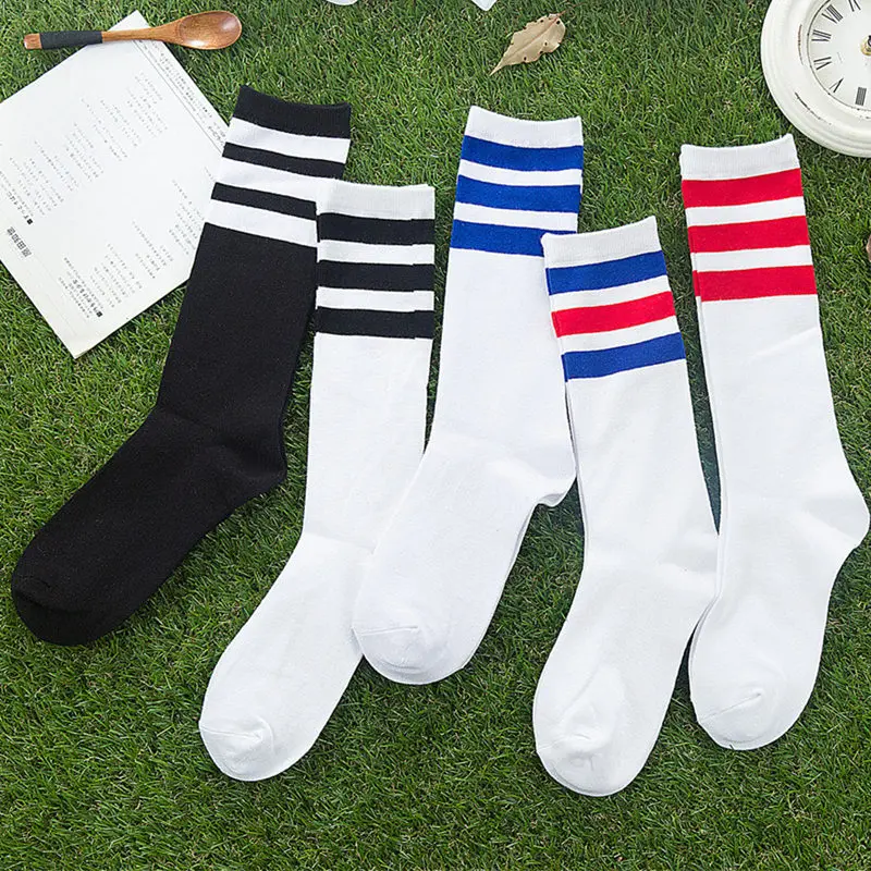 Top Trends: New Men / Women 3 Three Stripes Cotton Socks Retro Old School Hiphop Skate Long Short Meias Harajuku White Black Winter Cool Shoppable Styles