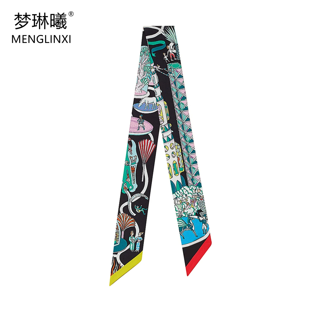 Top Trends: Luxury 100% Twill Silk Scarf Women's Bag Scarves Brand Foulard Head Scarf Fashion Small Neckerchief "World Expo Horse" Headband Shoppable Styles