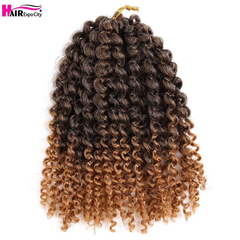 Top Trends: 8&quot; 12&quot; Ombre Marley Crochet Hair Afro Kinky Twist Crochet Braids Synthetic Bohemian Curly Braiding Hair Extension Hair Expo City Shoppable Styles