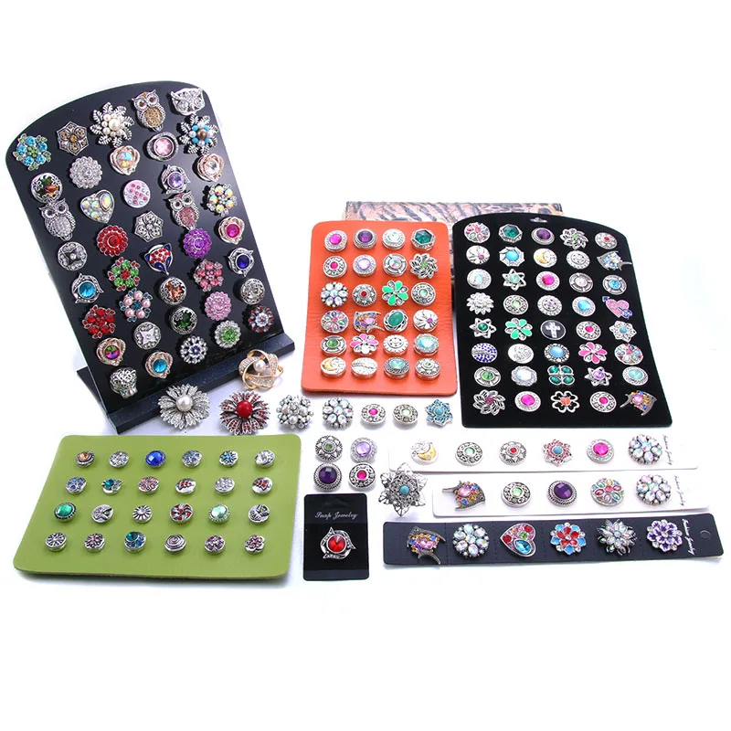 Top Trends: 2022 New High Quality Snap Jewelry Display Board Fit 18mm Snap Buttons Jewelry Black Flannel PVC Snap Display Holder Shoppable Styles - Image 6