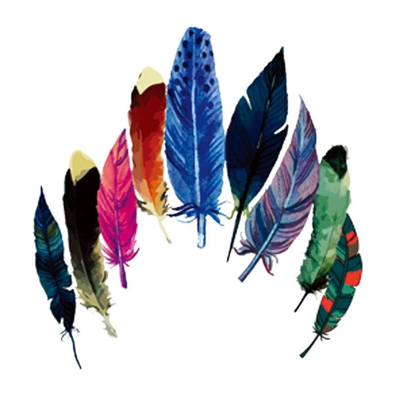 Top Trends: NEW Nine Pieces Colorful Feather Patches For Kids T-shirt Stickers Diy Game Iron On Patch Heat Transfer Washable Patches Shoppable Styles