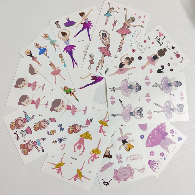 Top Trends: 10pc Children Temporary Tatoo Sticker Waterproof Fake Tattoo Ballet Girl Star Dance Love Tattoos Hand Foot Tatouage Boy Girl Shoppable Styles