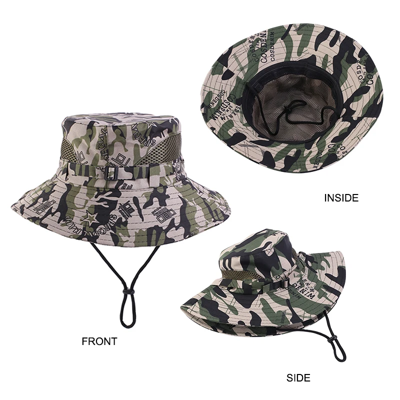 Top Trends: Camouflage Kids Bucket Hats Summer Outdoor Protect Print Hat UPF 50+ Safari Sun Hat For For Men Women Hunting Hiking Fishing Shoppable Styles - Image 2