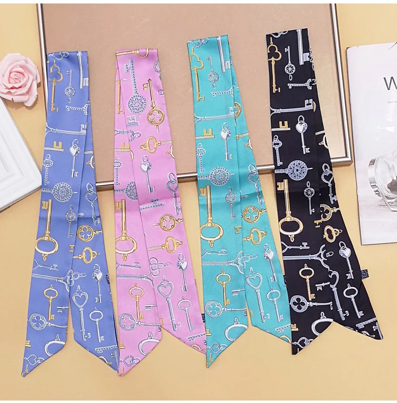 Top Trends: 2021 Summer Ladies Scarf Fashion Silk Headband Wrapped Handbag Handle Small Ribbon Bow Ladies Neck Scarf G35 Shoppable Styles