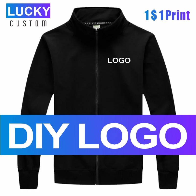 Top Trends: Men's Thin Long Sleeve Jacket Stand Collar Solid Color Zipper Top Mass Customization Printed Embroidery LOGO4XL Shoppable Styles