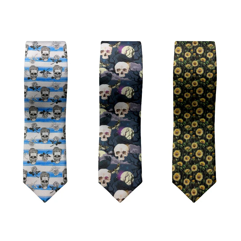 Top Trends: Fashion Skull 3D Printed Men&#039;s Necktie Casual 8CM Polyester Business Accessories Necktie Funny Wedding Party Gentleman&#039;s Necktie Shoppable Styles