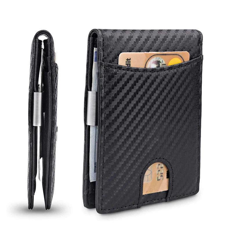 Top Trends: Men's Wallet Credit Card Wallet RFID Protection Simple Ultra-thin PU Small Money Clip Shoppable Styles