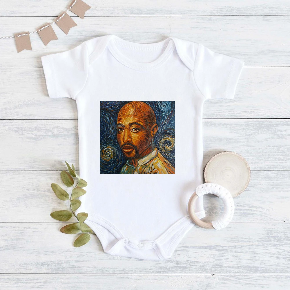 Top Trends: American Rapper Tupac 2pac Hip Hop Baby Boy Girl Clothes Fashion Trend 2022 Bodysuit For Newborn Summer Home Baby Rock Onesies Shoppable Styles - Image 3