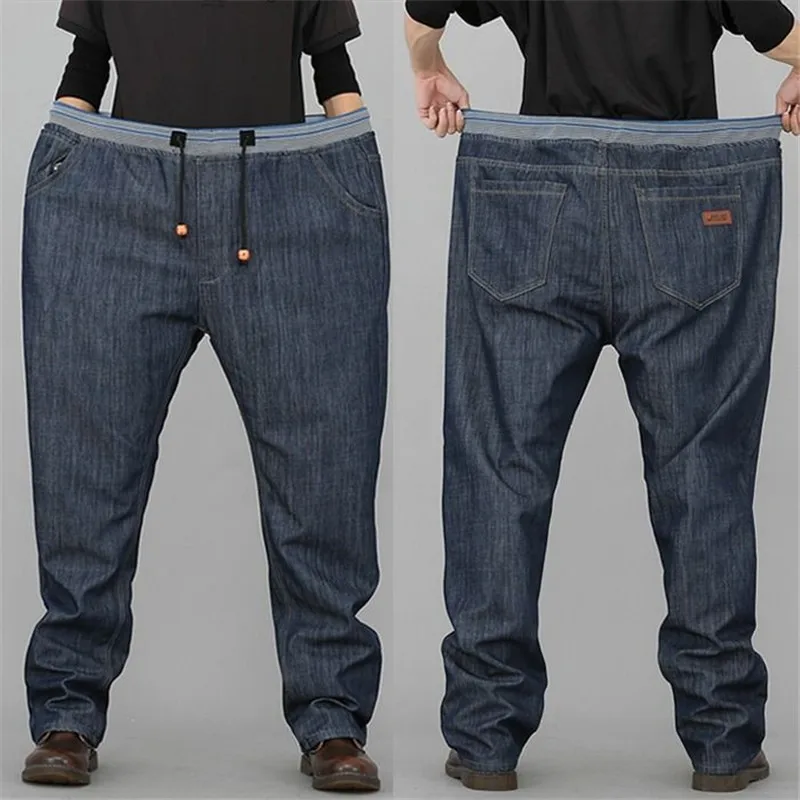 Top Trends: Plus Big Size Black Jeans Men Elastic Denim Trousers Mens Jean Brand 2022 Pants Man Clothes Shoppable Styles