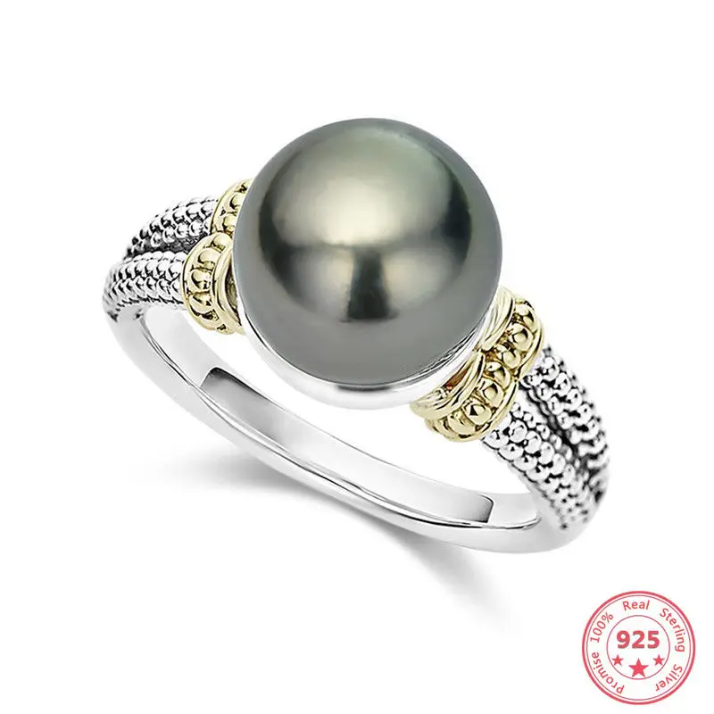 Top Trends: HOYON S925 Silver Color Ring For Women Bizuteria Wedding Anillos De Diamond Gemstone Silver 925 Jewelry Grey Pearl Ring Women Shoppable Styles