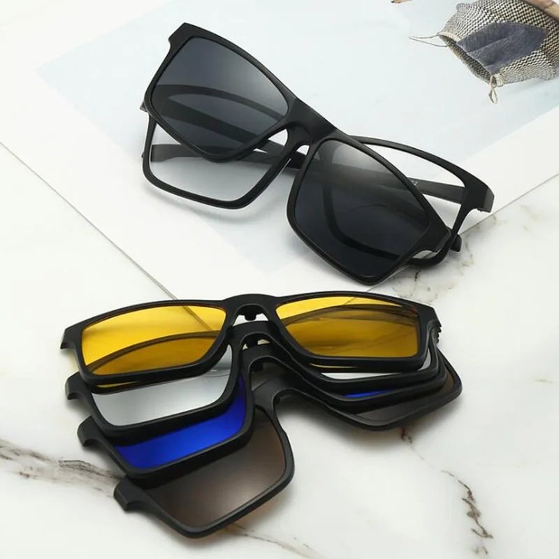 Top Trends: 2258 Magnet Clip Square Big Frame Myopia Glasses 0 -0.5 -1.0 -2.0 To -6.0 , Hyperopia Sunglasses + 0.5 + 1.0 + 2.0 To + 6 Shoppable Styles - Image 6