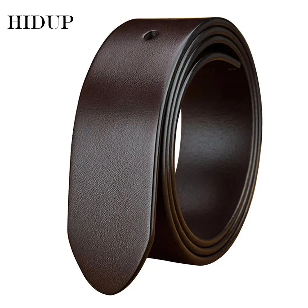 Top Trends: HIDUP Top Quality Pure Solid Cowhide Leather For Pin Smooth Belts Men Cow Strap Vintage Belts 38mm Width Without Buckle NWJ627 Shoppable Styles