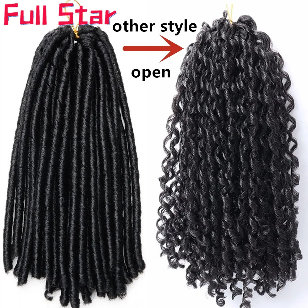 Top Trends: Full Star 14inch 70g / pack Crochet Braids Synthetic Braiding Hair Extension Afro Hairstyles Soft Faux Locs Black Brown Color Shoppable Styles