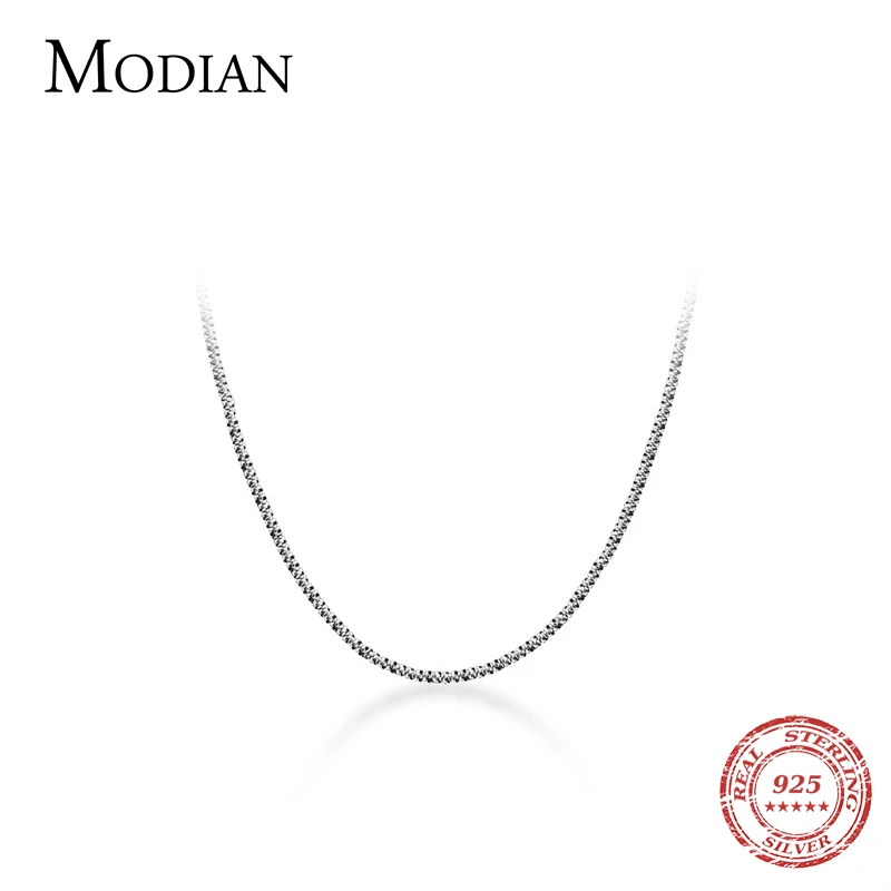 Top Trends: Modian Dazzling Simple Adjustable Necklace For Women Girls 925 Sterling Silver Luxury Brand Jewelry 2024 New Mode Accessories Shoppable Styles - Image 5