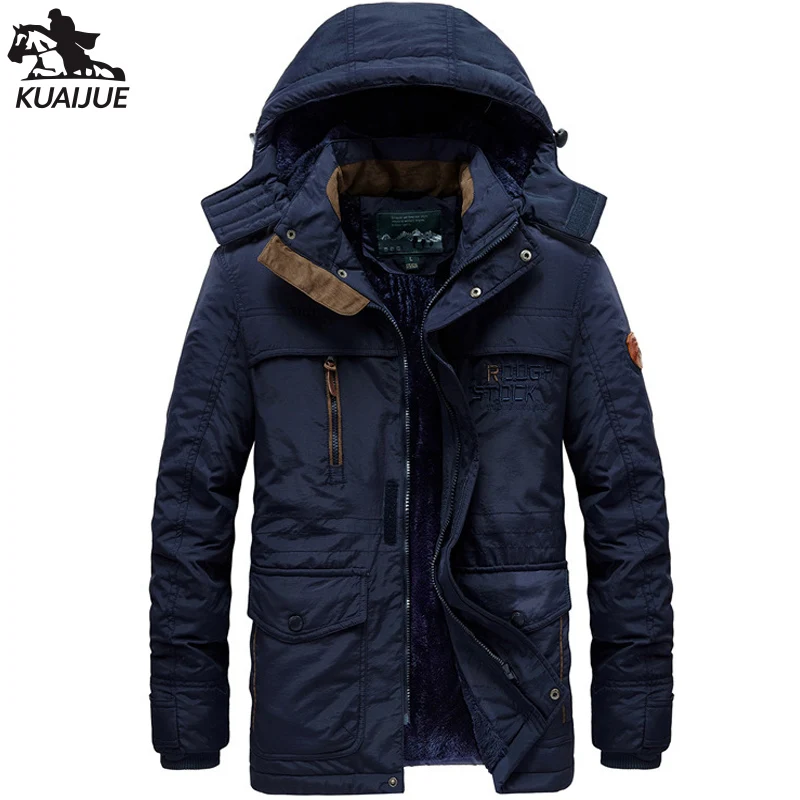 Top Trends: Winter Jacket Men Parka Detachable Hat Jacket Mens Plus Velvet Thickening Hooded Windbreaker Coats Mens Casual Warm Jackets Coat Shoppable Styles