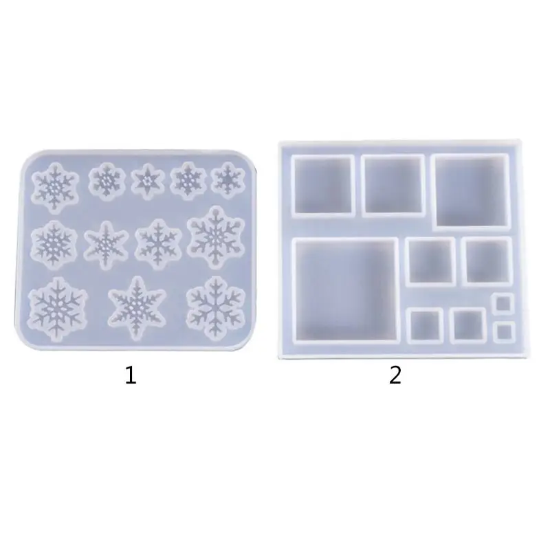 Top Trends: Snowflake / Square Shape Silicone Mold Epoxy Resin Crafts Casting Mold For DIY Craft Keychain Pendants Bag Charm Gift Tags Shoppable Styles - Image 3