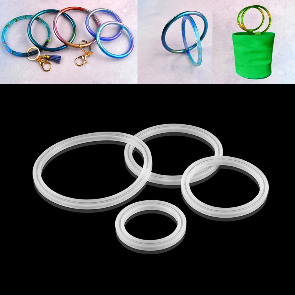 Top Trends: 1pcs Round Bracelet Silicone Mold Resin Bracelet Big Bangle Mould For DIY Jewelry Casting Tools Dried Flower Resin Decorative Shoppable Styles