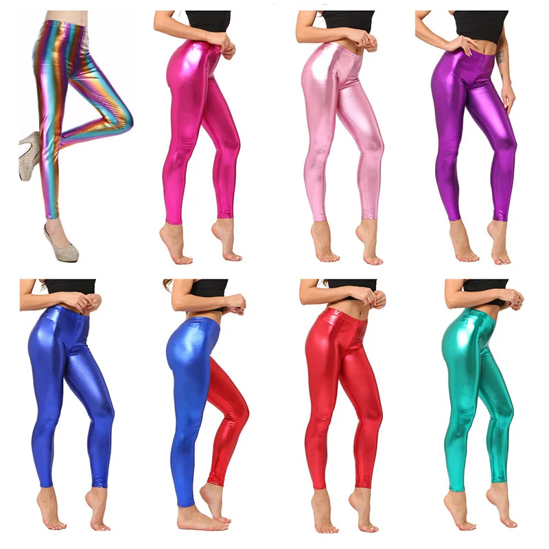 Top Trends: Women Pants Sexy Shiny Leggings Clubwear Trousers Stretch Body Fitness Elastic Skinny Silver Black Gold Red Sport Fashion Tight Shoppable Styles